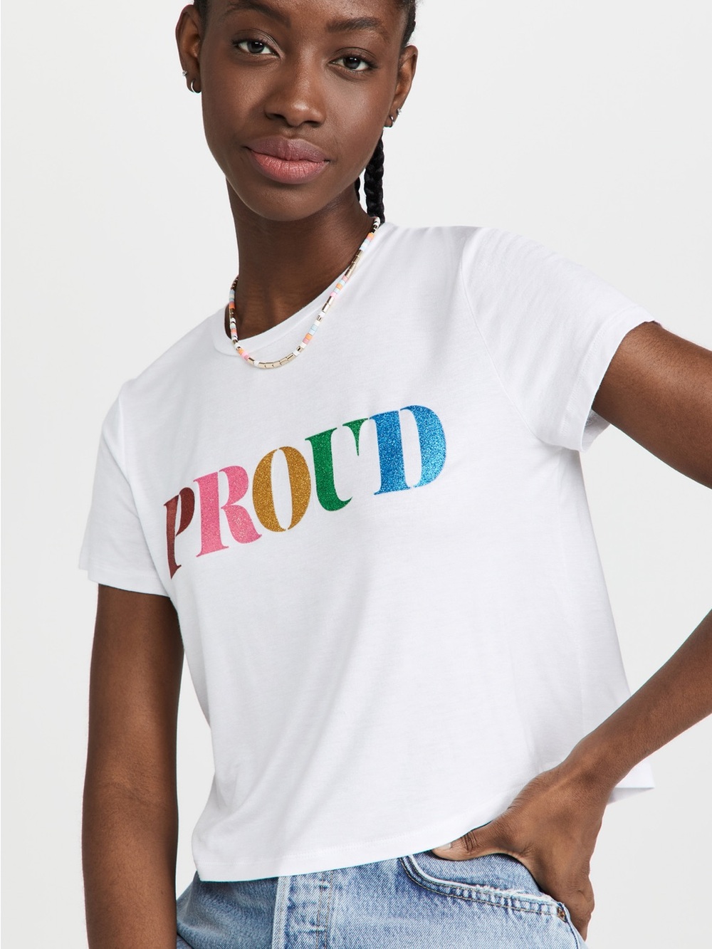 Beach Riot Pride T-Shirt Glitter Rainbow, size M